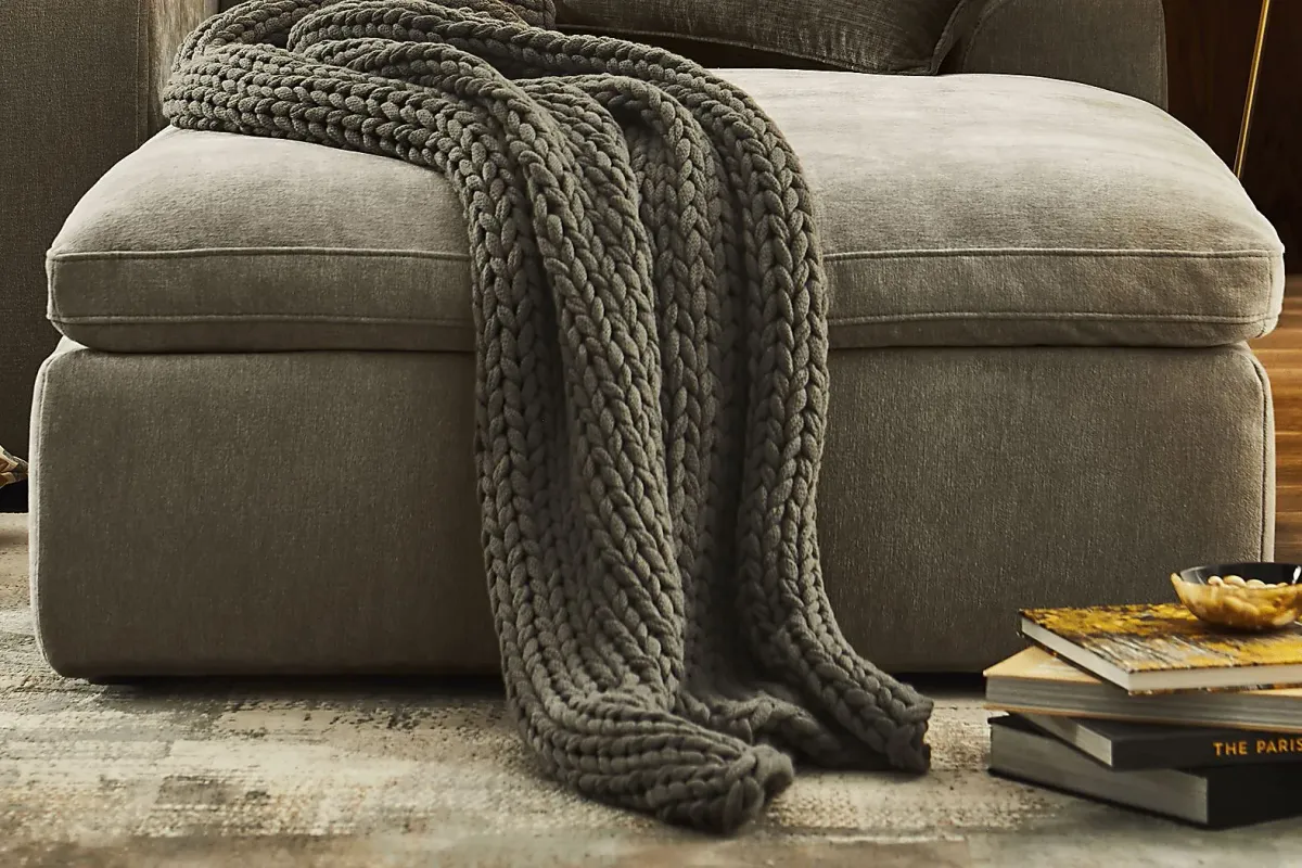 The Flow Gray Bumper Ottoman