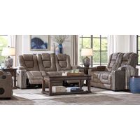 Eric Church Highway To Home Chief Taupe 3 Pc Living Room with Dual Power Reclining Sofa