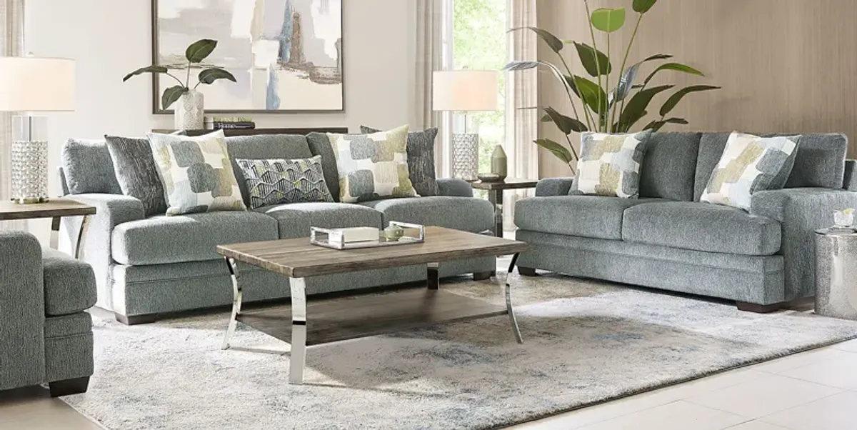 Charlton Street Slate 7 Pc Living Room with Gel Foam Sleeper Sofa