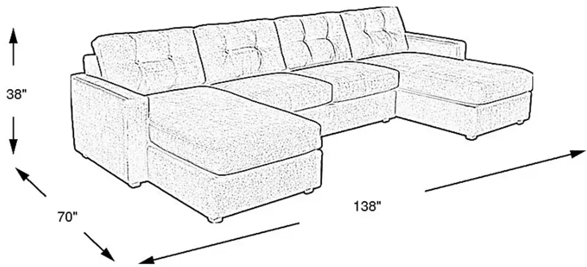 Navy 3 Pc ModularOne Gel Foam Sleeper