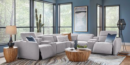 Westlake Light Gray 10 Pc Dual Power Reclining Sectional Living Room