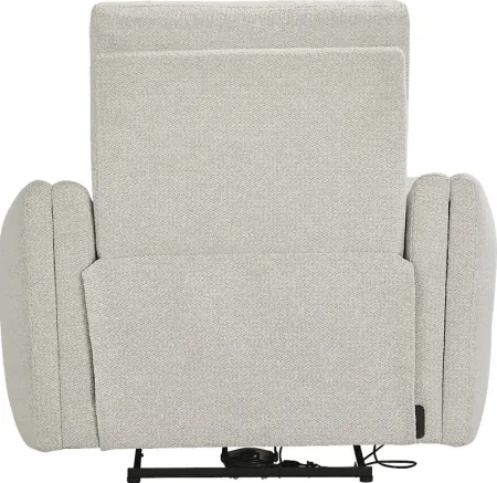 Yountville White Dual Power Recliner