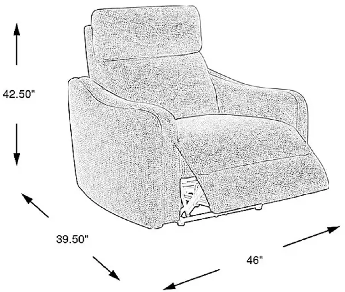 Yountville White Dual Power Recliner