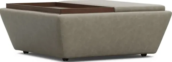 The Flow Gray Storage Ottoman