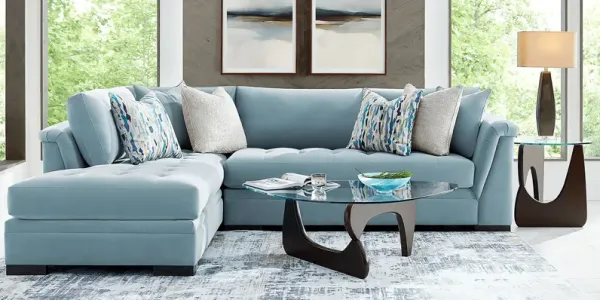 Harper Blue 5 Pc Sectional Living Room