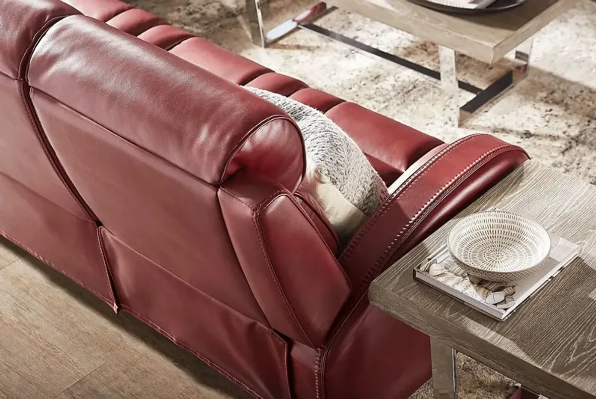 Copperfield Red 2 Pc Living Room with Dual Power Reclining Sofa