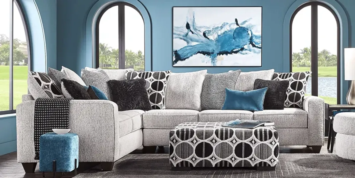 Benton Place Gray 5 Pc Sectional Living Room