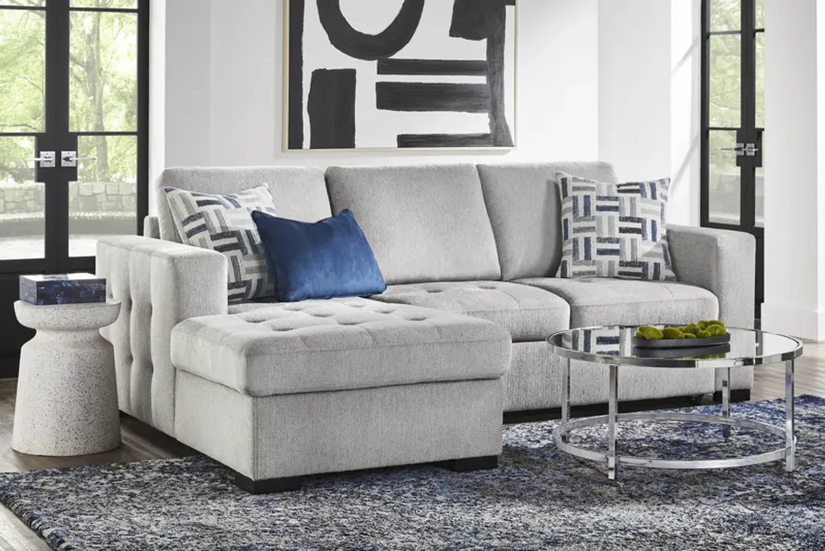Geneva Gray 5 Pc Sleeper Sectional Living Room