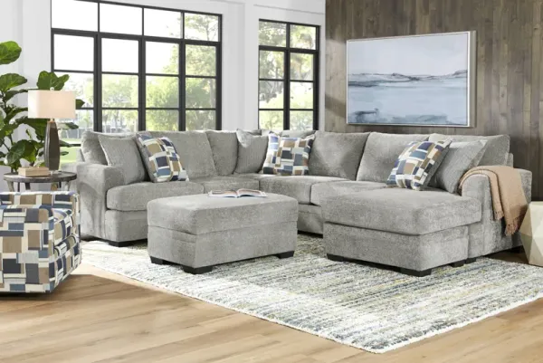 Copley Place Slate 6 Pc Sectional Living Room