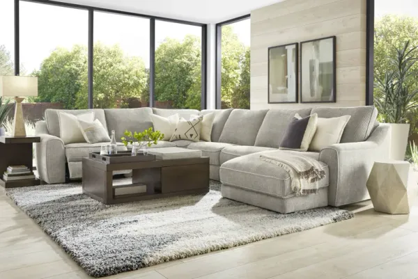 Somerset Gray 9 Pc Dual Power Reclining Sectional Living Room