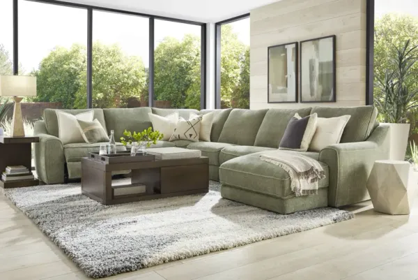 Somerset Green 9 Pc Dual Power Reclining Sectional Living Room