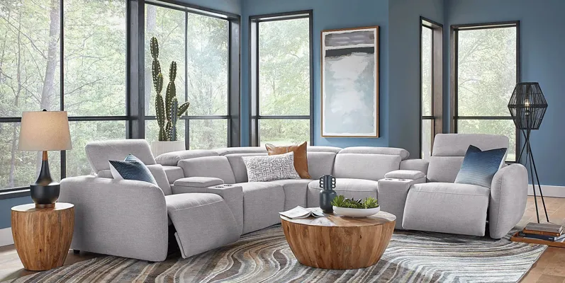 Westlake Light Gray 11 Pc Dual Power Reclining Sectional Living Room
