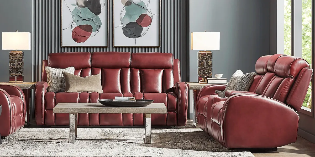 Copperfield Red 2 Pc Dual Power Reclining Living Room