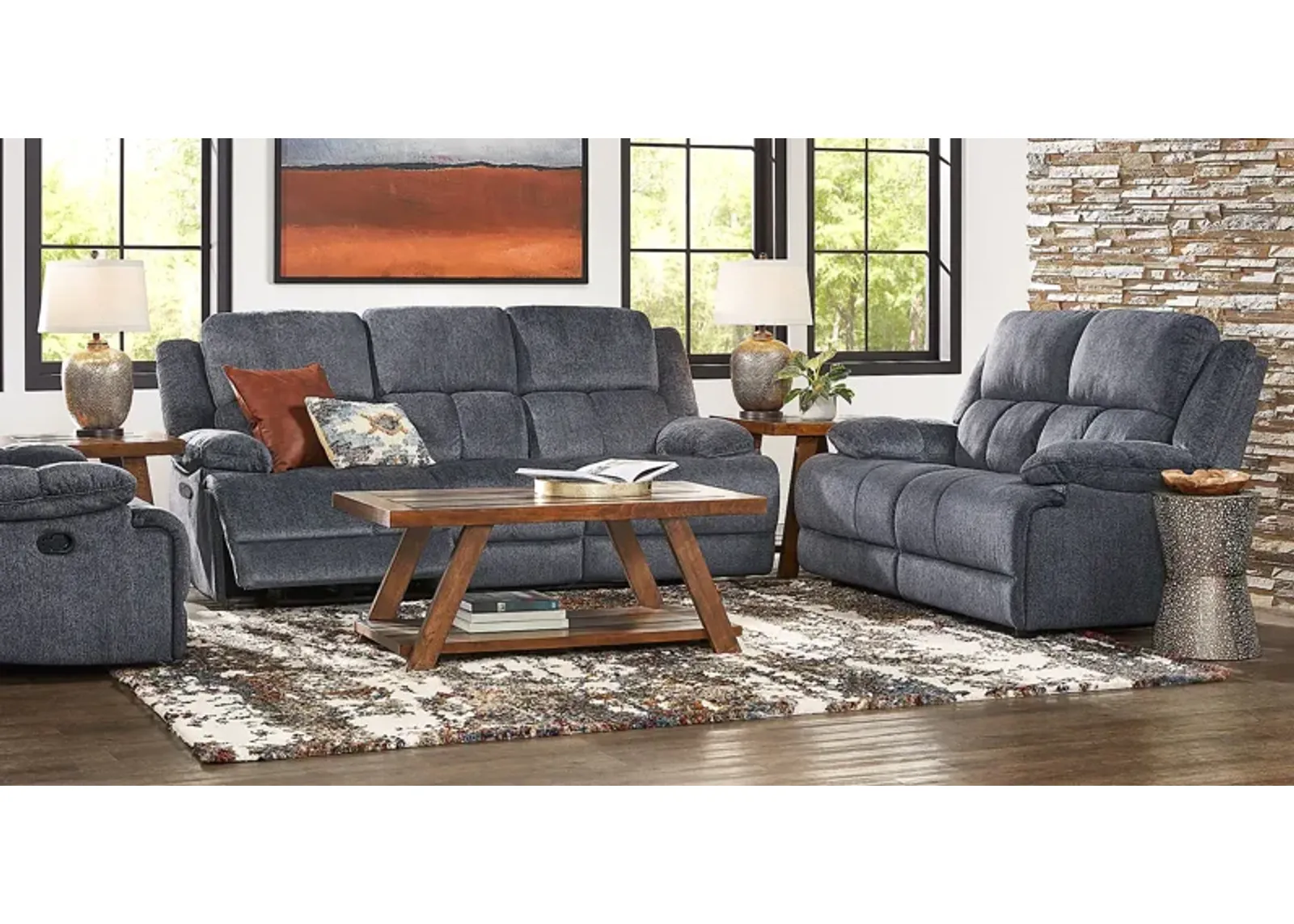 Townsend Gray 5 Pc Living Room with Reclining Sofa