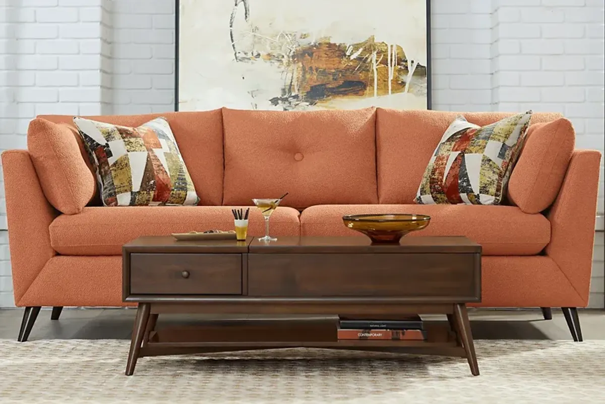 Copenhagen Terracotta 7 Pc Living Room with Gel Foam Sleeper Sofa