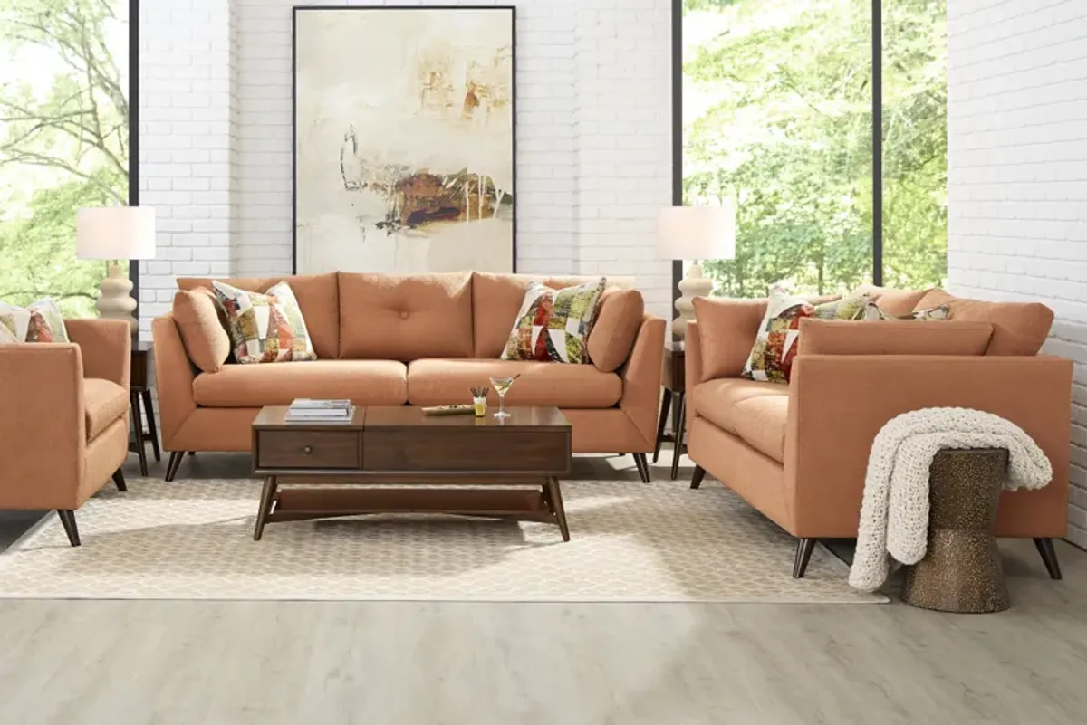 Copenhagen Terracotta 7 Pc Living Room with Gel Foam Sleeper Sofa