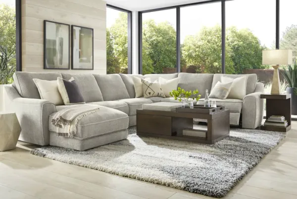 Somerset Gray 9 Pc Dual Power Reclining Sectional Living Room