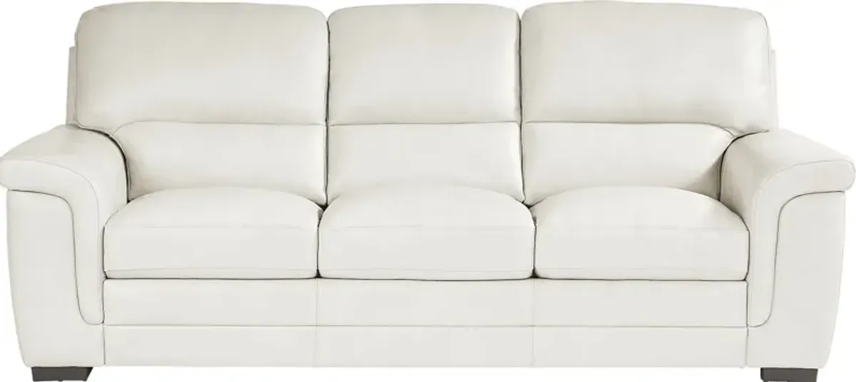 Villa Ashbury White Leather Sofa