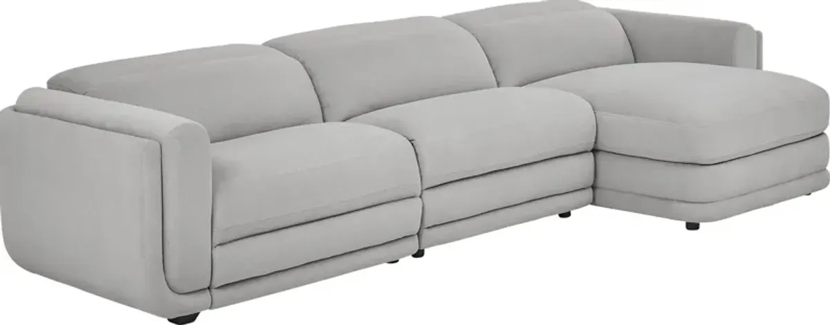 Dillon Smoke 3 Pc Dual Power Reclining Sectional