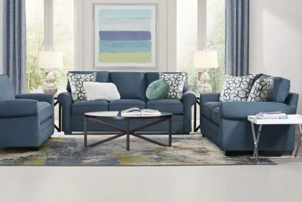 Bellingham Sapphire Textured Chenille 5 Pc Living Room