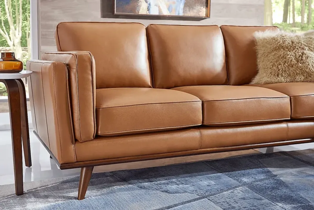 Cassina Court Caramel Leather 2 Pc Living Room