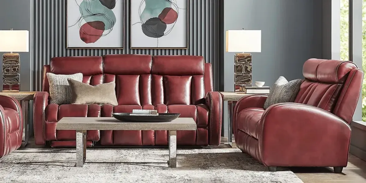 Copperfield Red 5 Pc Living Room with Dual Power Reclining Sofa