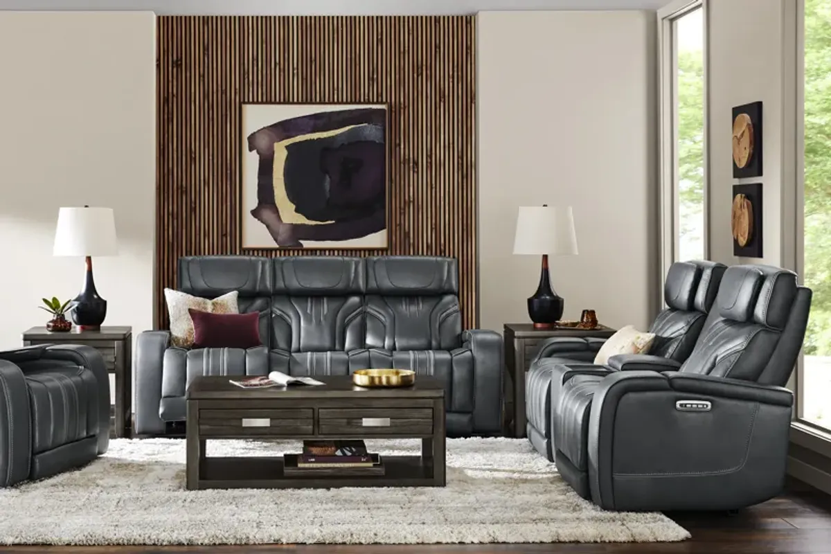 Southlake Navy 7 Pc Triple Power Reclining Living Room