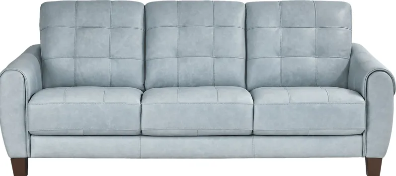 Ventura Square Blue Leather Sofa