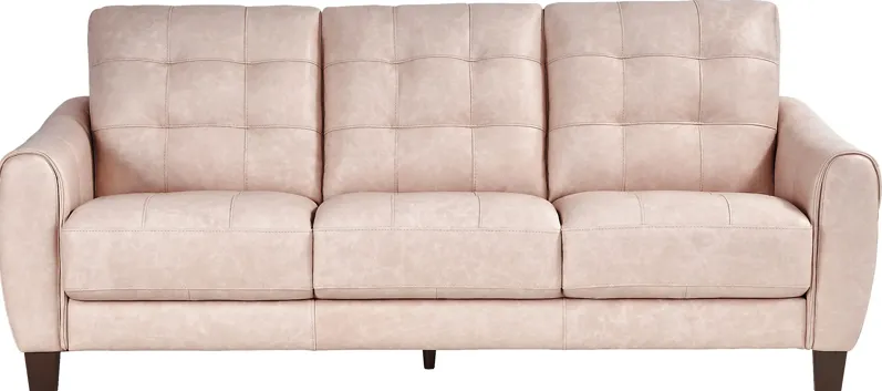Ventura Square Blush Leather Sofa