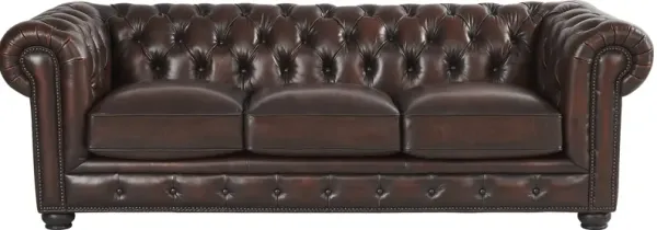 Winchester Way Brown Leather Chesterfield Sofa