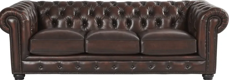 Winchester Way Brown Leather Chesterfield Sofa