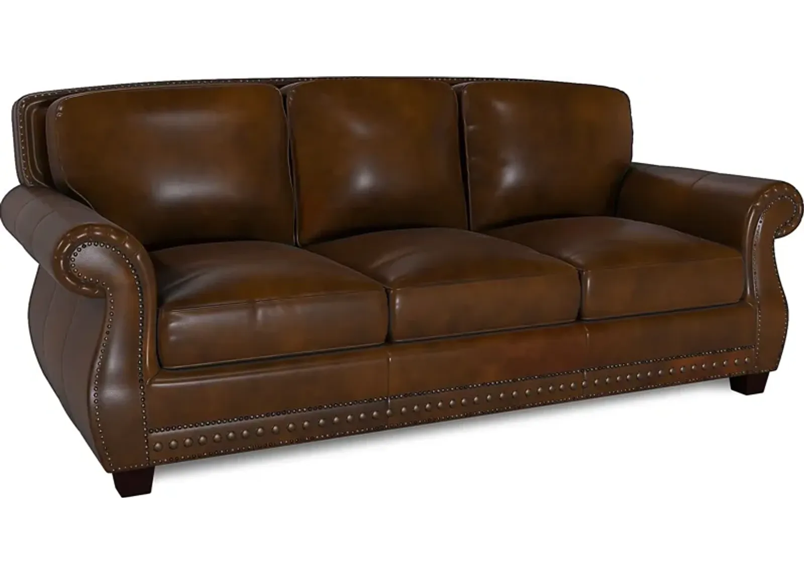 Calvano Brown Leather Sofa