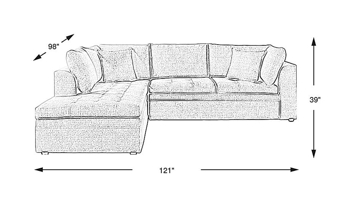 Sheridan Place Gray 2 Pc Sleeper Sectional