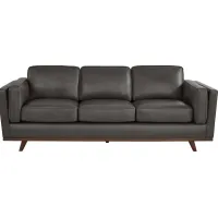Duluth Gray Leather Sofa