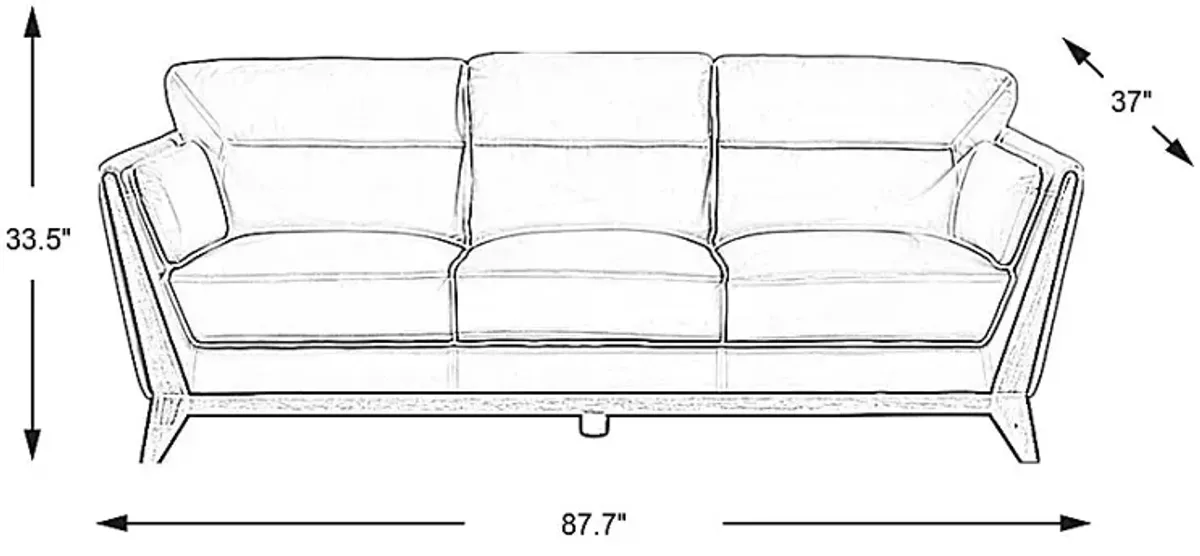 Marchese Ivory Leather Sofa