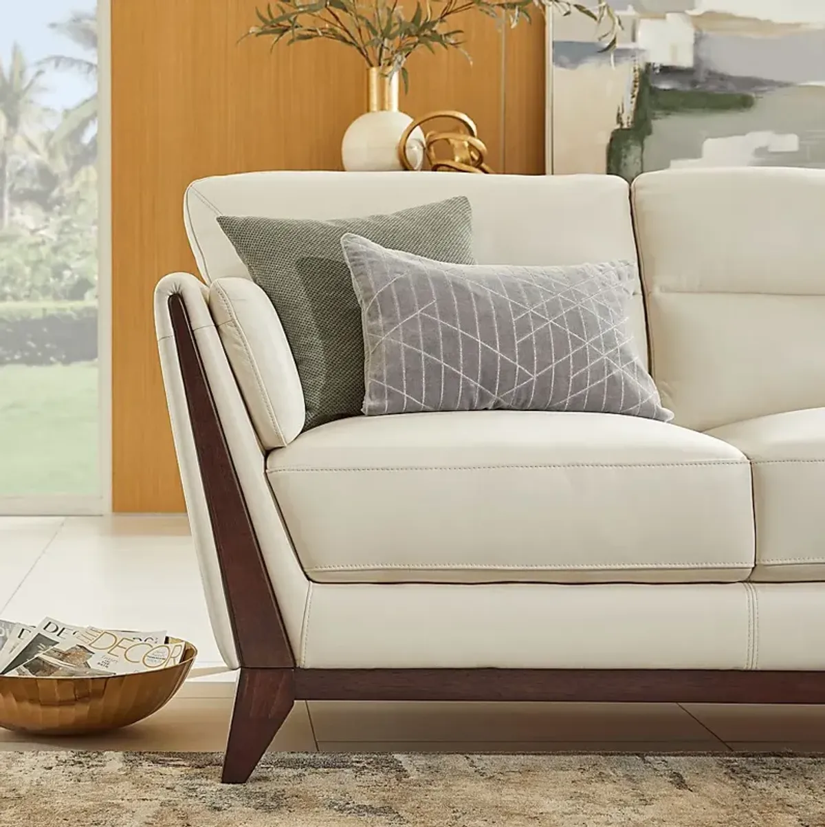 Marchese Ivory Leather Sofa