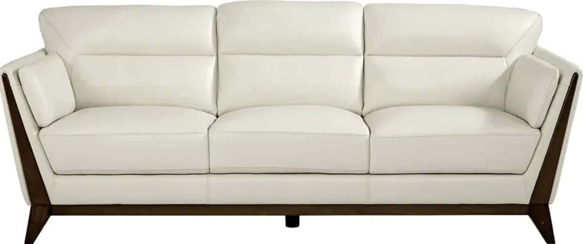 Marchese Ivory Leather Sofa