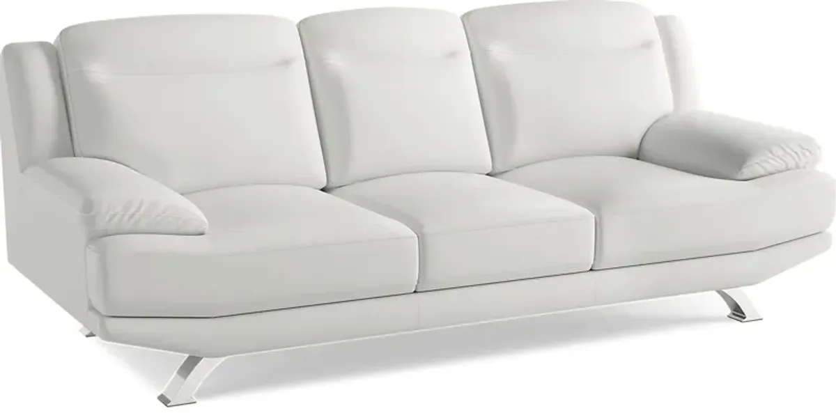 Zamora White Leather Sofa