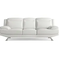 Zamora White Leather Sofa