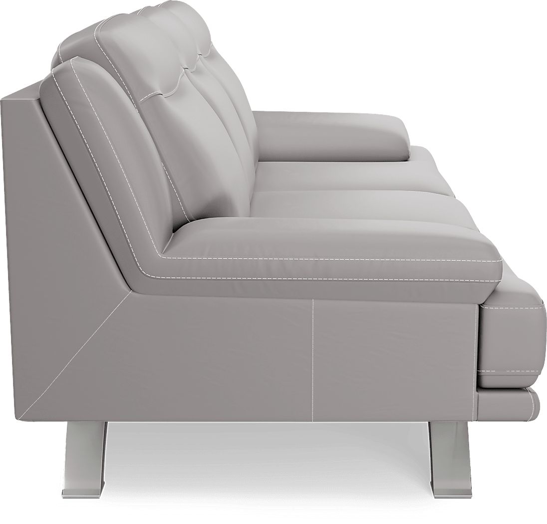 Zamora Gray Leather Sofa