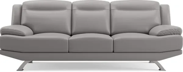 Zamora Gray Leather Sofa