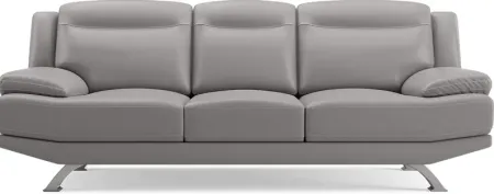 Zamora Gray Leather Sofa