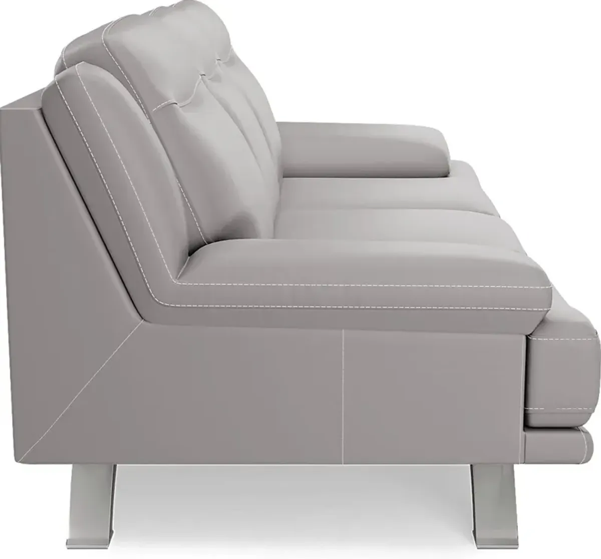 Zamora Gray Leather 3 Pc Living Room