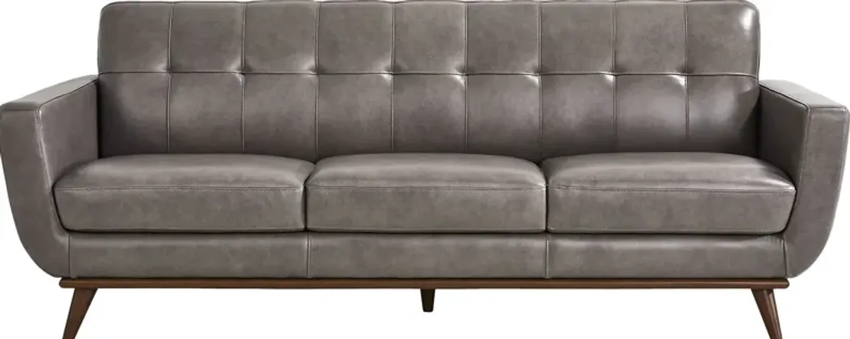 Greyson Gray Leather Sofa