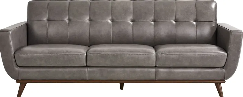 Greyson Gray Leather Sofa