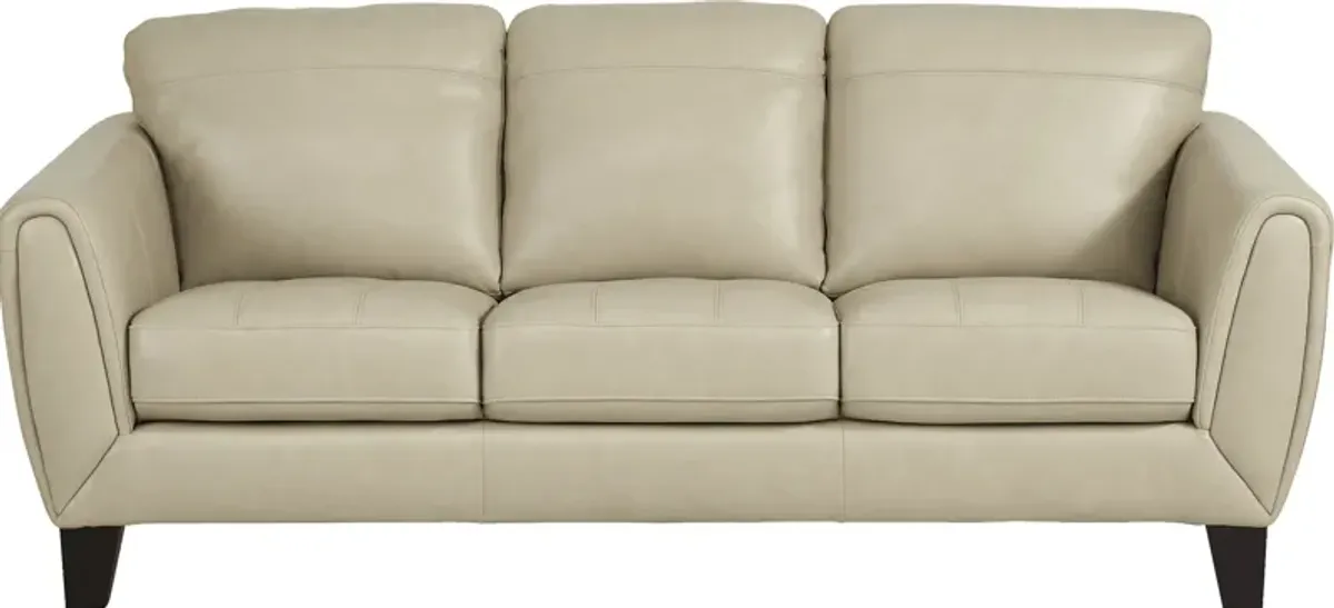 Livorno Lane Stone Leather Sofa