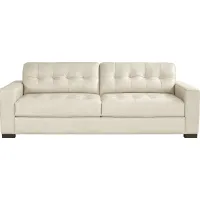 Messina Ivory Leather Sofa