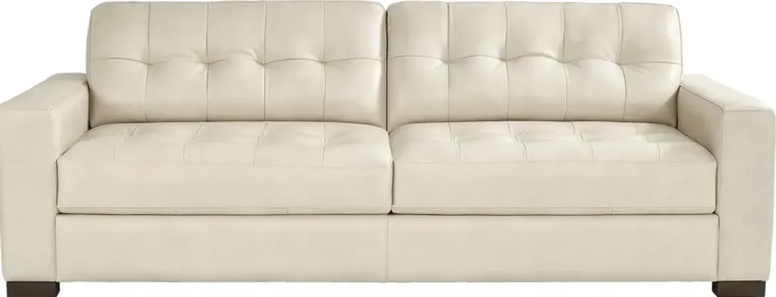 Messina Ivory Leather Sofa by Rooms To Go Furniture