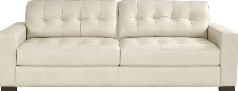 Messina Ivory Leather Sofa