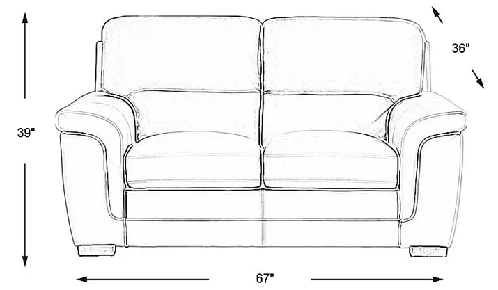 Ashbury Place Stone Leather Loveseat